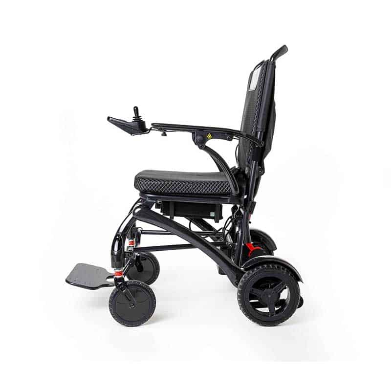 Vista lateral con respaldo alto y cojín ergonómico