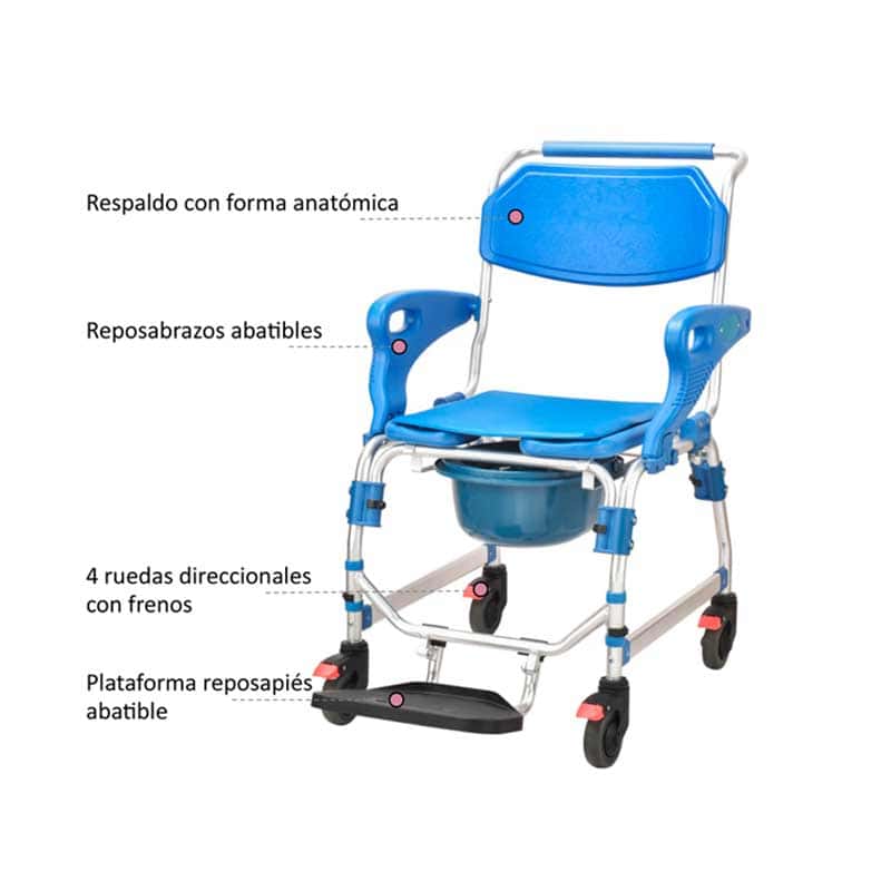 Silla de ducha y WC con ruedas ADAS | OASIS - Imagen 5