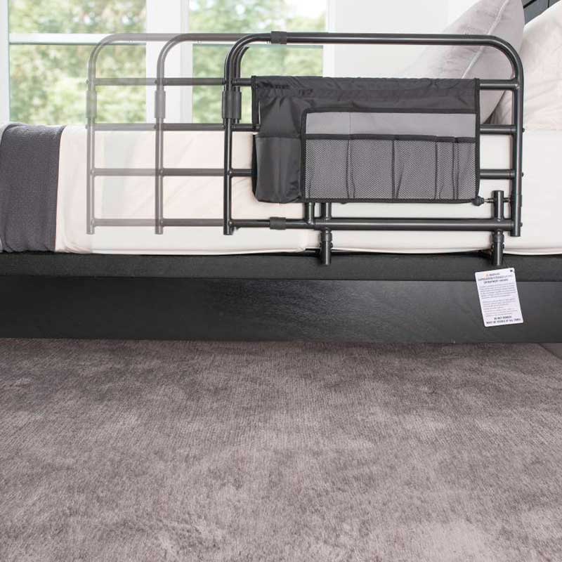 Barandilla de cama extensible y ajustable para personas mayores