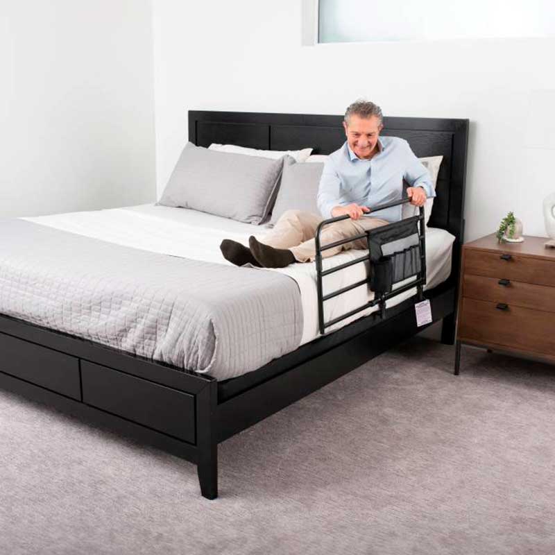 Barandilla extensible y ajustable con bolsillo