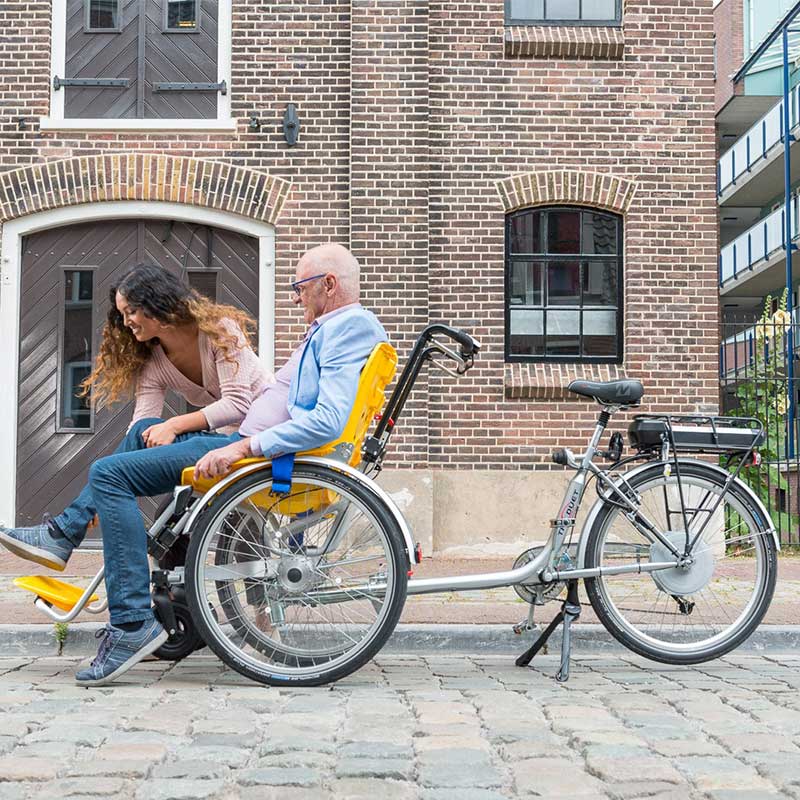 Huka Duet bicicleta de paseo para con silla de ruedas para personas con movilidad reducida