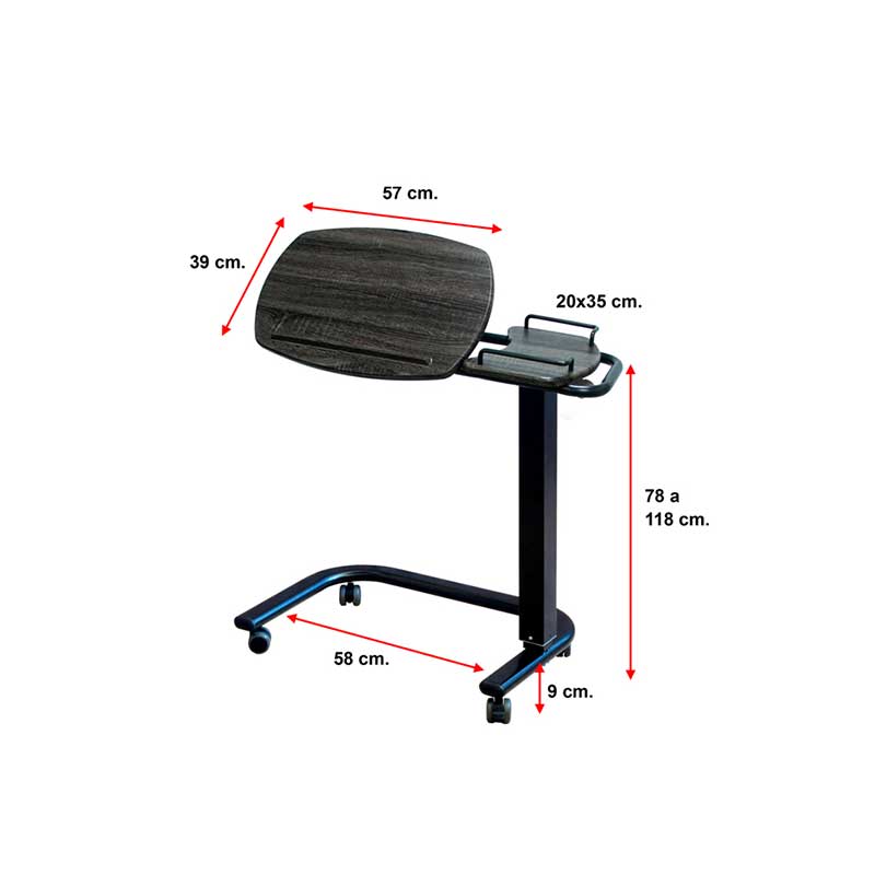 Mesa con doble tablero color negro