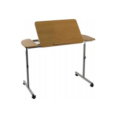 Mesa auxiliar extra grande y de altura elevada.